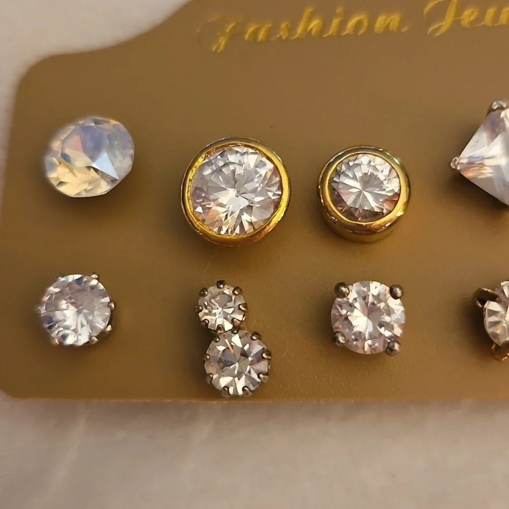 3/$30 Twelve Assorted Crystal Post Earrings